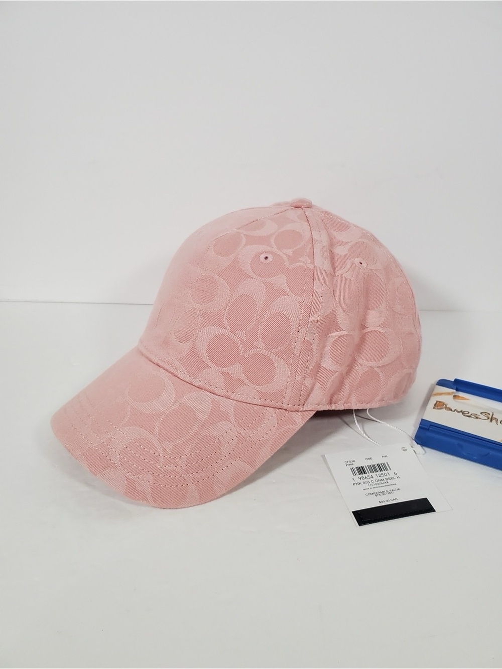 NWT Coach Unisex Signature Denim Baseball Hat Pink cotton Adjustable